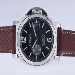 Panerai Luminor PAM 48 Brown Crocodile Leather Strap Mens 48mm Watch