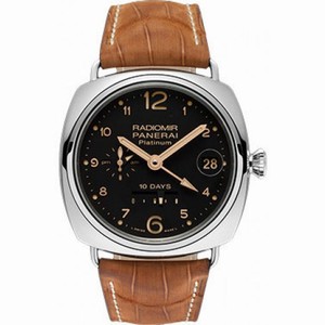Panerai Radiomir 10 Days GMT Black Dial Platinum Men's Watch PAM00495