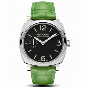 Panerai Radiomir 1940 3 Days Black Dial Green Alligator Leather Men's Watch PAM00574