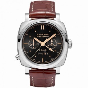 Panerai Radiomir 1940 Black Dial White Gold Leather Men's Watch PAM00503