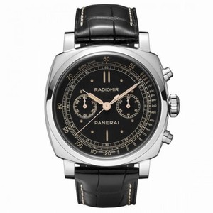 Panerai Radiomir 1940 Chronograph Black Dial Black Strap Men's Watch PAM00520
