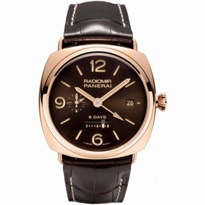 Panerai Radiomir 8 Days GMT Oro Rosso Brown Dial Manual Wind Men's Watch PAM00395