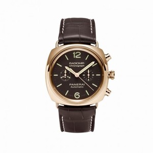 Panerai Radiomir Chronograph Brown Dial 18kt Pink Gold Men's Watch PAM00377