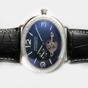Panerai Radiomir PAM00316 Stainless Steel Bezel Black Cow Leather Strap Mens Watch