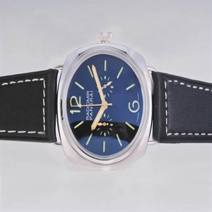 Panerai Radiomir PAM00369 Blue Cow Leather Strap Stainless Steel Bezel Midsize Watch