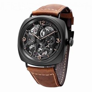 Panerai Radiomir Tourbillon GMT Ceramica Skeleton Dial Manual Wind Men's Watch PAM00350