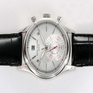 Patek Philippe Calatrava 5196G Round Red Dial Black Crocodile Leather Strap Watch