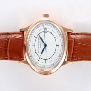 Patek Philippe Calatrava 5296G Automatic Stainless Steel with Rose Gold Bezel White Dial Watch