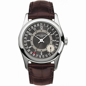 Patek Philippe Calatrava Automatic Grey Dial 18 kt White Gold Men's Watch 6000G-010