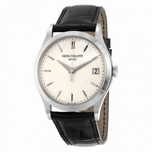 Patek Philippe Calatrava Opaline White Dial 18kt White Gold Men's Watch 5296G-010