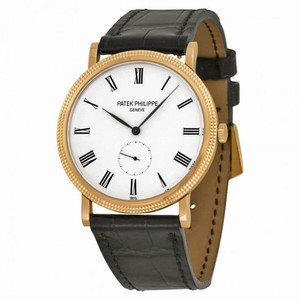 Patek Philippe Calatrava White Dial 18kt Rose Gold Men's Watch 5119R