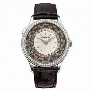 Patek Philippe Complication Mechanical Ivory and Brown Dial Men's Watch 7130G-010