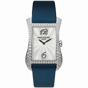 Patek Philippe Gondolo Serata 18kt White Gold Diamond Blue Ladies Watch 4972G