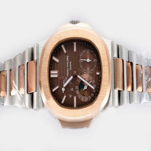 Patek Philippe Nautilus 5712/1A 42x38mm Brown Dial Rose Gold Rose Gold Strap Watch