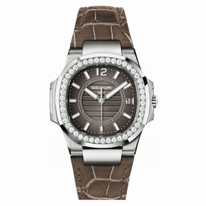 Patek Philippe Nautilus Anthracite Gray, Brown Leather Ladies Watch 7010G-010