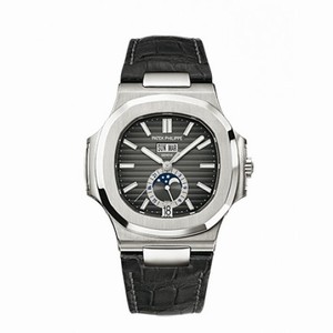 Patek Philippe Nautilus Automatic GMT Moonphase Black Dial Stainless Steel Men's Watch 5726A-001