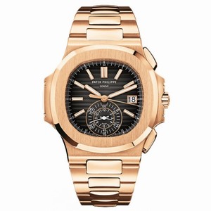 Patek Philippe Nautilus Black Dial 18kt Rose Gold Chronograph Automatic Men's Watch 5980-1R-001