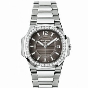 Patek Philippe Nautilus Grey Dial 18kt White Gold Ladies Watch 7010/1G-010