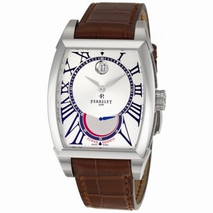 Perrelet Power Reserve Silver Sunburst Dial Men's Watch A1017-1