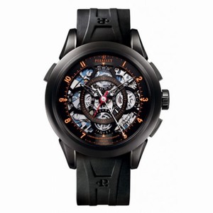 Perrelet Split Second Chronograph Black Skeleton Dial Men's Watch A1045-3