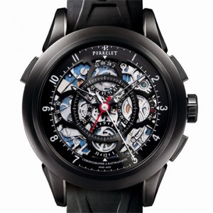 Perrelet Split Second Chronograph Skeleton Dial Automatic Men's Watch A1045-2