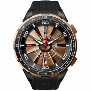 Perrelet Turbine Chronograph Pink Gold Dial Automatic Men's Watch A3036-2
