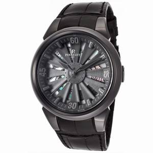 Perrelet Turbine Snake Automatic Black Dial Black Leather Men's Watch A8001-1