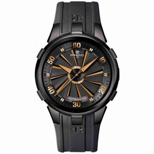 Perrelet Turbine XL Gold Dial Black Rubber Automatic Men's Watch A4053-1