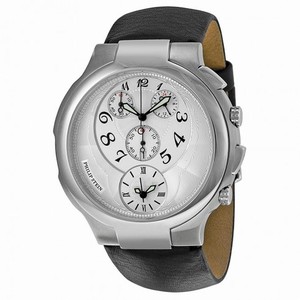 Philip Stein Chronograph White Dial Black Leather Strap Ladies Watch 9-CRW3-CB