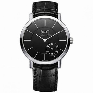 Piaget Altiplano Automatic Black Dial Black Leather Men's Watch G0A37126