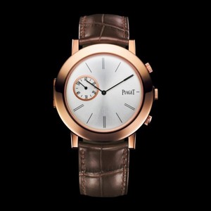Piaget Altiplano Double Jeu Mechanical Silver Dial Leather Men's Watch GOA35153