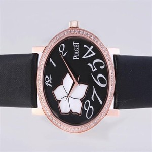 Piaget Altiplano G0A32077 Black Cow Leather Strap Black Dial Round Watch