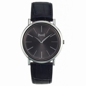 Piaget Altiplano Mechanical Black Dial 18Kt White Gold Men's Watch GOA29113