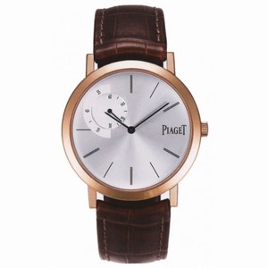 Piaget Altiplano Mechanical Silver Dial Brown Leather Men's Watch G0A34113