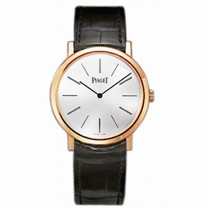 Piaget Altiplano Mechanical Silver Dial Leather Ladies Watch G0A31114