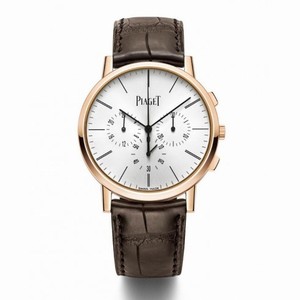 Piaget Altiplano Silver Dial 18K Rose Gold Leather Men's Watch GOA40030