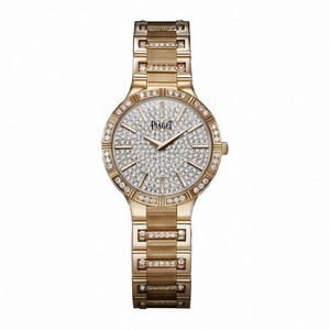 Piaget Dancer Diamond Pave Dial 18K Rose Gold Ladies Watch GOA37053