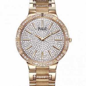 Piaget Dancer Diamond Pave Dial 18K Rose Gold Men's Watch GOA37054