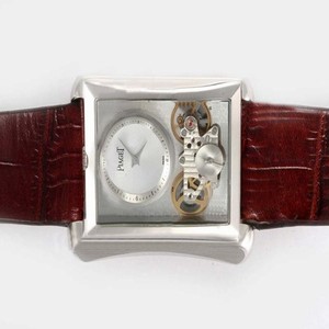 Piaget Emperador Coussin Tourbillon 19129 Mens Brown Cow Leather Strap Rectangle Watch