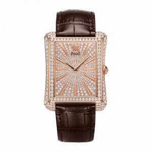 Piaget Emperador Diamond Pave Dial 18K Rose Gold Automatic Men's Watch GOA33076