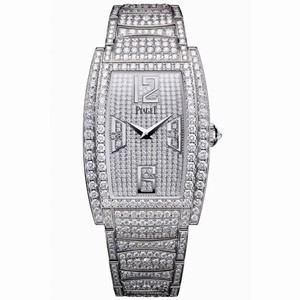 Piaget Limelight Diamond Pave Dial 18kt White Gold Diamond Ladies Watch GOA36195