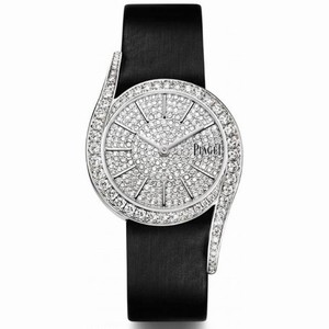 Piaget Limelight Gala Diamond Dial Black Satin Strap Ladies Watch G0A38162
