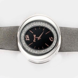 Piaget Limelight Oval-shaped G0A31059 Black Dial Stainless Steel with Diamond Bezel Watch