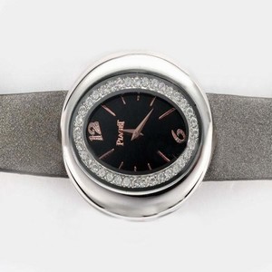 Piaget Limelight Oval-shaped G0A31059 Womens Grey Cow Leather Strap Oval Watch