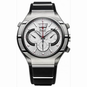 Piaget Polo FortyFive Automatic Silver Dial Black Rubber Men's Watch G0A34001