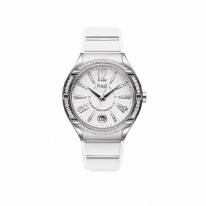 Piaget Polo FortyFive Lady White Dial White Rubber Ladies Watch G0A35014