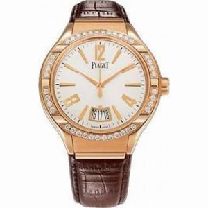 Piaget Polo Silvered Dial 18K Rose Gold Diamond Automatic Men's Watch GOA38159