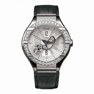 Piaget Polo Silvered Dial 18K White Gold Diamond Men's Watch GOA31148