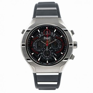 Piaget Protocol Flyback GMT Black Dial Titanium Rubber Strap Men's Watch GOA35001