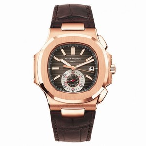 Patek Philippe Nautilus Black-Brown Dial Automatic 18 Carat Rose Gold Case Men's Watch 5980R